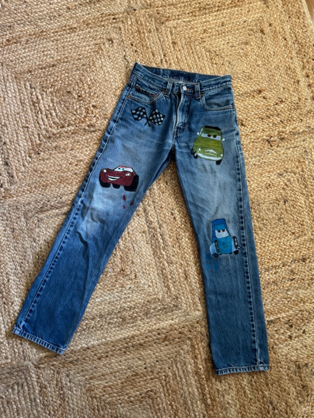 VINTAGE Levis Hand Painted Cars Pixar